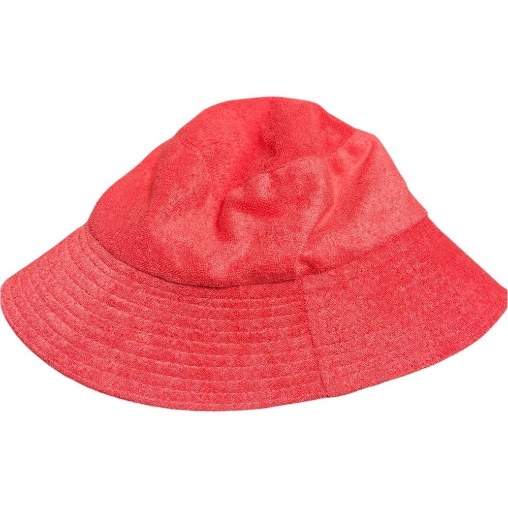 Unbranded Terry Cloth Bucket Hat Women OS orange Coral Beach Sun Accessoy